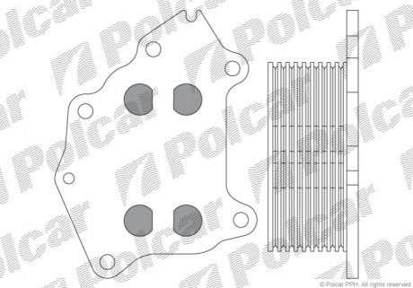 Масляний радіатор Citroen/Peugeot 1.4D/1.6D 09.01- Polcar 5102L8-1 (фото 1)