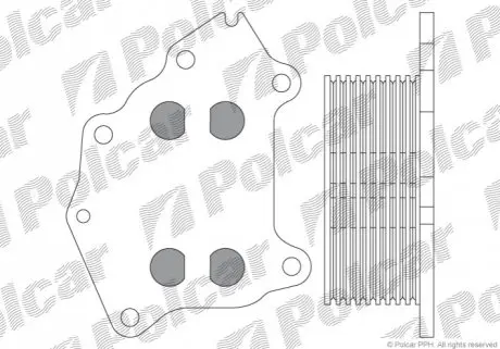 Масляний радіатор Citroen/Peugeot 1.4D/1.6D 09.01- Polcar 5102L8-1