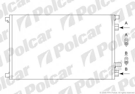 Радіатор кондиціонера Renault Megane 1.5dCi 05- Polcar 6012K8C1S (фото 1)