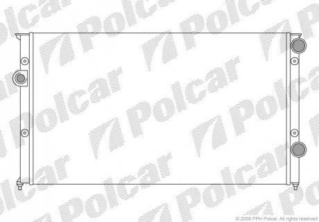 Радiатор охолодження VW Passat 1.9D (B3) 91-93 Polcar 954608A7