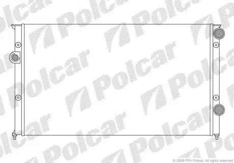 Радiатор охолодження VW Passat 1.9D (B3) 91-93 Polcar 954608A7