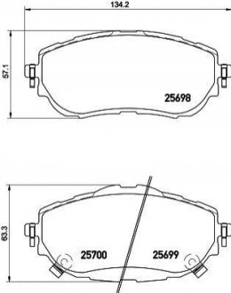 Колодки гальмiвнi передні Toyota Corolla 2013- HELLA 8DB 355 020-281 (фото 1)