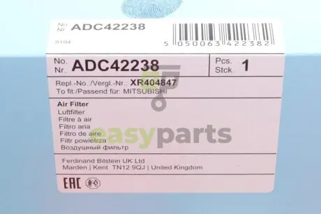Фільтр повітряний Mitsubishi Pajero III/IV/Sport 00- BLUE PRINT ADC42238