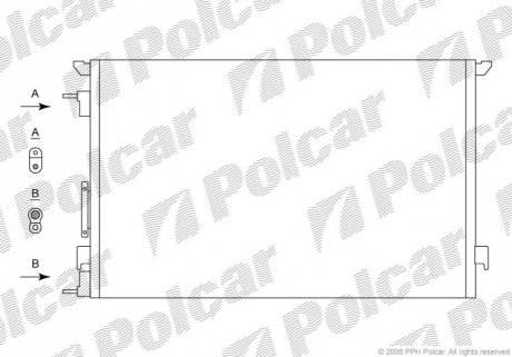 Радиатор кондиционера Opel Vectra 1.6-2.2 02- Polcar 5518K8C1