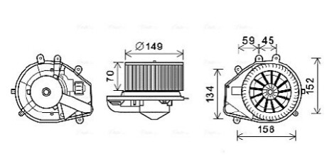 Вентилятор салона AUDI, SKODA, VW (AVA) AVA COOLING VN8352