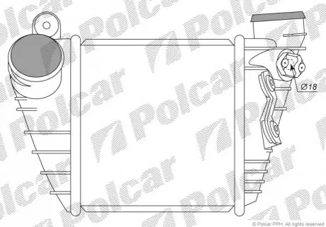Радiатор iнтеркулера Audi/VW 1.8T/1.9TDI 96- Polcar 1323J8-1