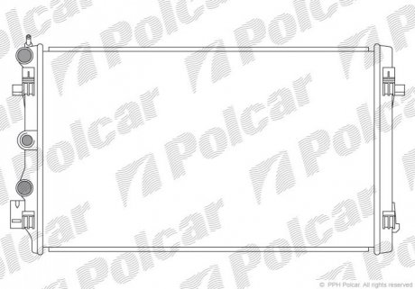 Радiатор двигуна VW Skoda 1.0-1.4 TSI 2007- Polcar 673208-1