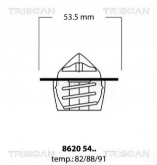 Термостат Citroen/Peugeot 88C 1.0-1.6 87- TRISCAN 86205488 (фото 1)
