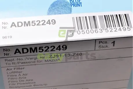 Фільтр повітряний Mazda 3 1.4/1.6i 03-15 BLUE PRINT ADM52249
