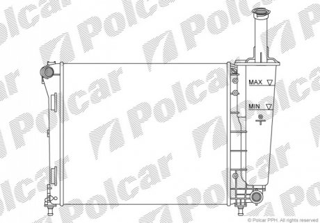 Радіатор охолодження Fiat Panda 1.2 07- Polcar 303508A1 (фото 1)