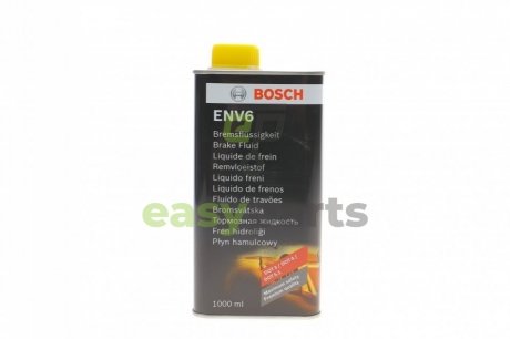 Рідина гальмівна DOT3/DOT4/DOT5.1 (1L) ENV6 (металева канистра) BOSCH 1 987 479 207