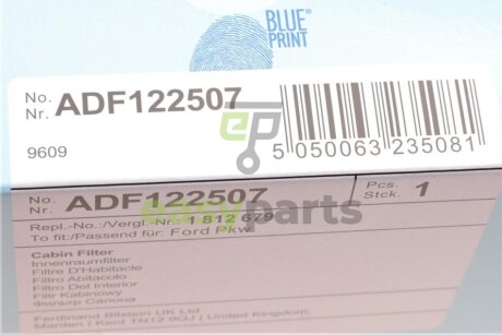 Фільтр салону Ford Tourneo/Transit 2.0-2.2 12- BLUE PRINT ADF122507