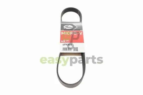Ремінь генератора Citroen Berlingo/Peugeot Partner 1.6HDI/ Ford Fiesta/Focus 1.4-1.6 TDCi 01- Gates 6PK803