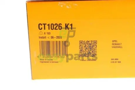 Комплект ГРМ Renault Kangoo 1.9dTi/dCi 00-/Master 1.9dTi 00-03/Opel Movano 1.9DTI 00-01 (26x153z) Contitech CT1026K1
