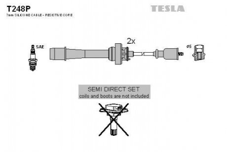 Комплект кабелей высоковольтных TESLA T248P (фото 1)