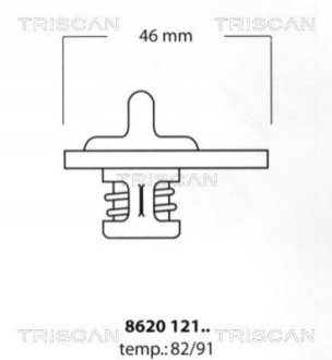 Термостат 82C Jeep Compass 2.4 10- TRISCAN 862012182 (фото 1)