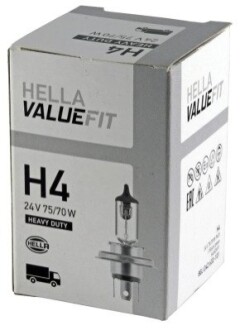 Лампа 24V H4 75/70W P43t VALUEFIT HELLA 8GJ 242 632-101