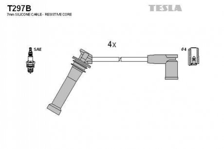 Комплект кабелей высоковольтных TESLA T297B (фото 1)