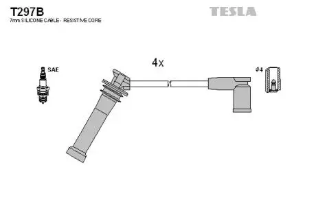 Комплект кабелей высоковольтных TESLA T297B