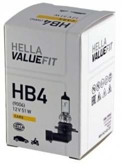 Лампа 12V HB4 51W P22d VALUEFIT HELLA 8GH 242 632-201