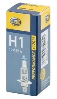 Лампа 12V H1 55W P14.5s PERFORMANCE +120% HELLA 8GH 223 498-011