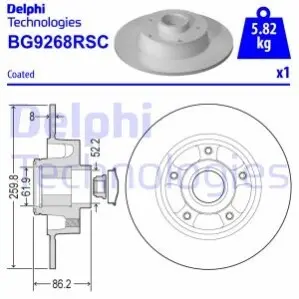 Гальмiвнi диски з пiдшипником Delphi BG9268RSC