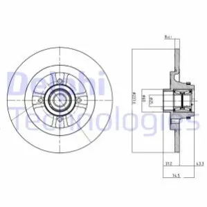 Тормозной диск Delphi BG9025RS