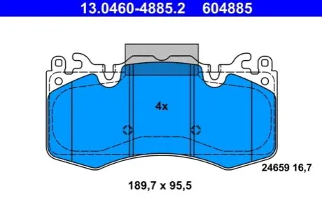 Колодки гальмівні (передні) Land Rover Range Rover III/IV 02-/Range Rover Sport 05-/Discovery V 16- ATE 13046048852