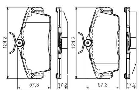 Комплект тормозных колодок, дисковый тормоз BOSCH 0986495070 (фото 1)