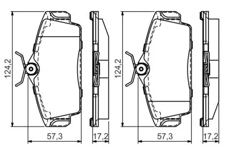 Комплект тормозных колодок, дисковый тормоз BOSCH 0986495070 (фото 1)