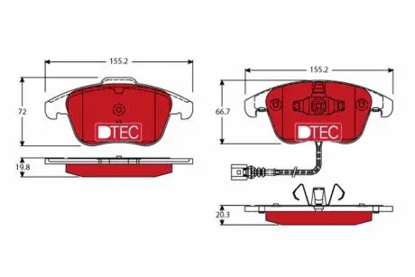Комплект тормозных колодок, дисковый тормоз TRW GDB1762DTE