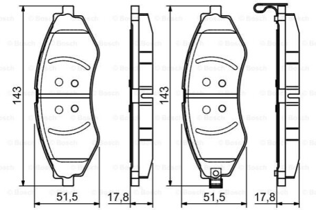 Тормозные колодки Lacetti BOSCH 0986495116 (фото 1)