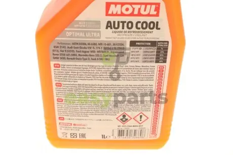 Антифриз (оранжевий) G12 Plus (1л) Auto Cool Optimal Ultra (1:1= -41°C)/(109117/112629) MOTUL 818101