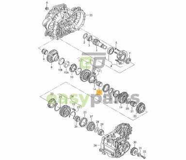 Підшипник КПП VW Caddy III 1.9TDI 04- (35x40x24) (гольчастий) 02A/02B/02J/02K/02R/02S/0A4, F-219529 INA 712057910 (фото 1)