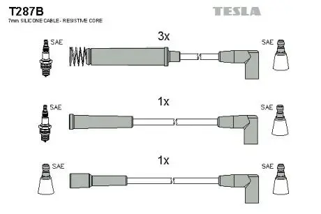 Провода в/в Opel 1,3-1,6 TESLA T287B