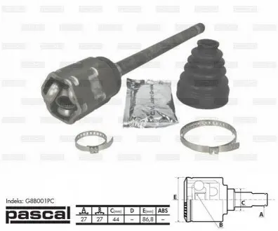 Шарнiр приводного вала PASCAL G8B001PC