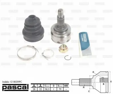 Шарнирный комплект, приводной вал PASCAL G18029PC