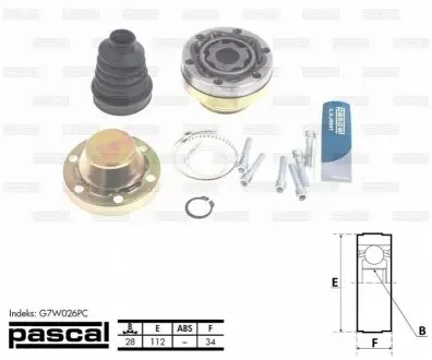 Шарнирный комплект, приводной вал PASCAL G7W026PC