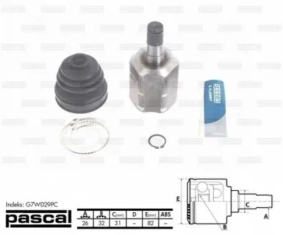 Шарнир приводного вала PASCAL G7W029PC