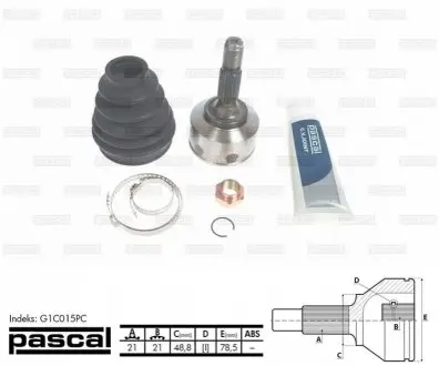 Шарнирный комплект, приводной вал PASCAL G1C015PC