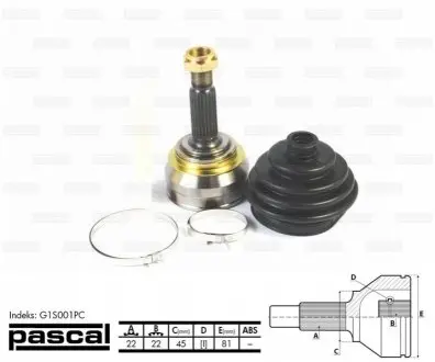 Шарнир приводного вала PASCAL G1S001PC