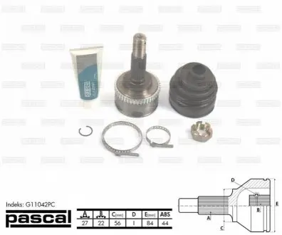 Шарнирный комплект, приводной вал PASCAL G11042PC