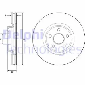 FORD гальмівний диск S-MAX 2.0TDCI 15- Delphi BG9203C