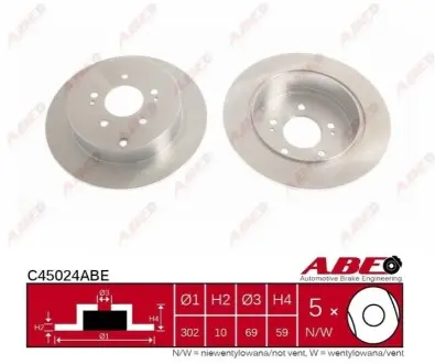Гальмівний диск ABE C45024ABE