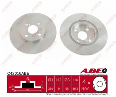 Фото гальмівний диск ABE C42016ABE Гальмівний диск ABE C42016ABE
