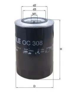 Масляный фильтр MAHLE / KNECHT OC308
