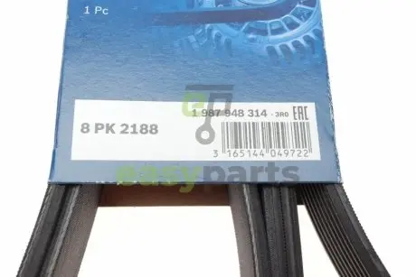 Ремінь генератора Jeep Cherokee 2.5Tdi 4x4 96-01/Opel Frontera A 2.5TDS 96-98 (8PK2188) BOSCH 1987948314