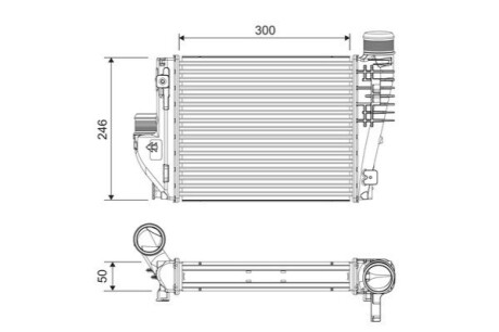 Радіатор інтеркулера Citroen Jumpy III/Peugeot Expert 1.6/2.0BlueHDi 16- Valeo 818304