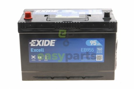 Акумуляторна батарея 95Ah/760A (306x173x222/+L/B1) Excell (Азія) EXIDE EB955