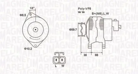 Фото генератор MAGNETI MARELLI 063731901010 Генератор MAGNETI MARELLI 063731901010